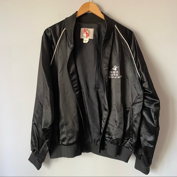 Vintage Magic & Movie Hall of Fame black satin bomber jacket - size XXL - Picture 9 of 15